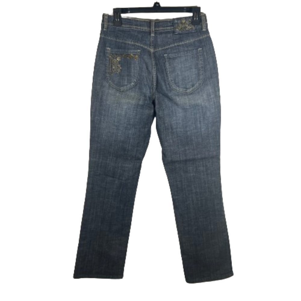 Chico's Straight Leg Jeans in Dark Blue Denim
